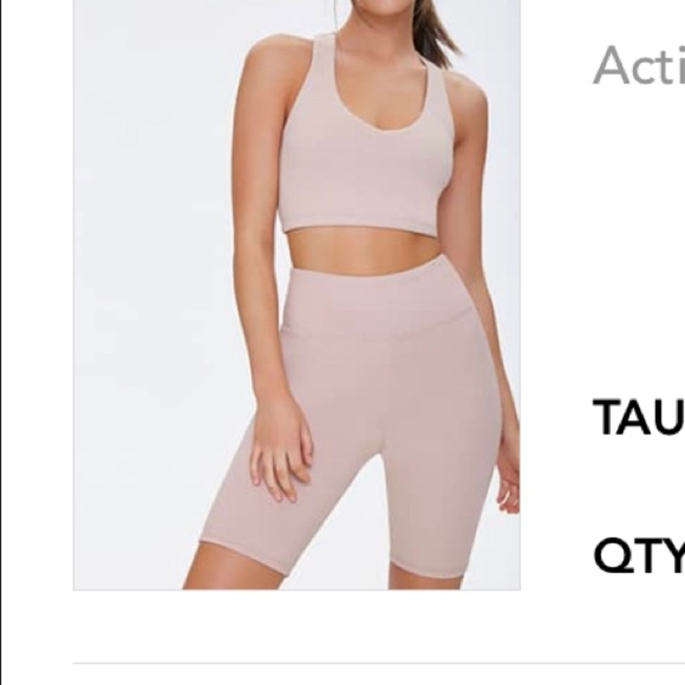 High Waisted Taupe Ribbed Bike Shorts